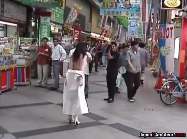 Japanese Girl Stripping Down Naked In The Middle Of A Busy Shopping