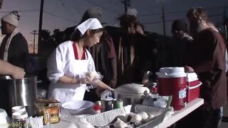 Ayumi Shinoda fucks homeless man BBC & creampie