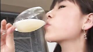 JAV Cumsluts: Kurumi Morishita drinks down 25 cumshots from wine glass #2