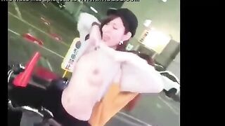 2 Amateur Japanese Girl's Flashing Their Tits In Public