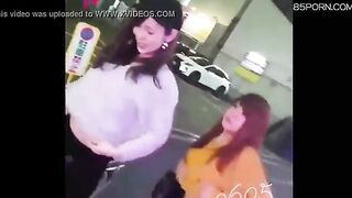 Japanese Amateur: 2 Amateur Japanese Girl's Flashing Their Tits In Public #3