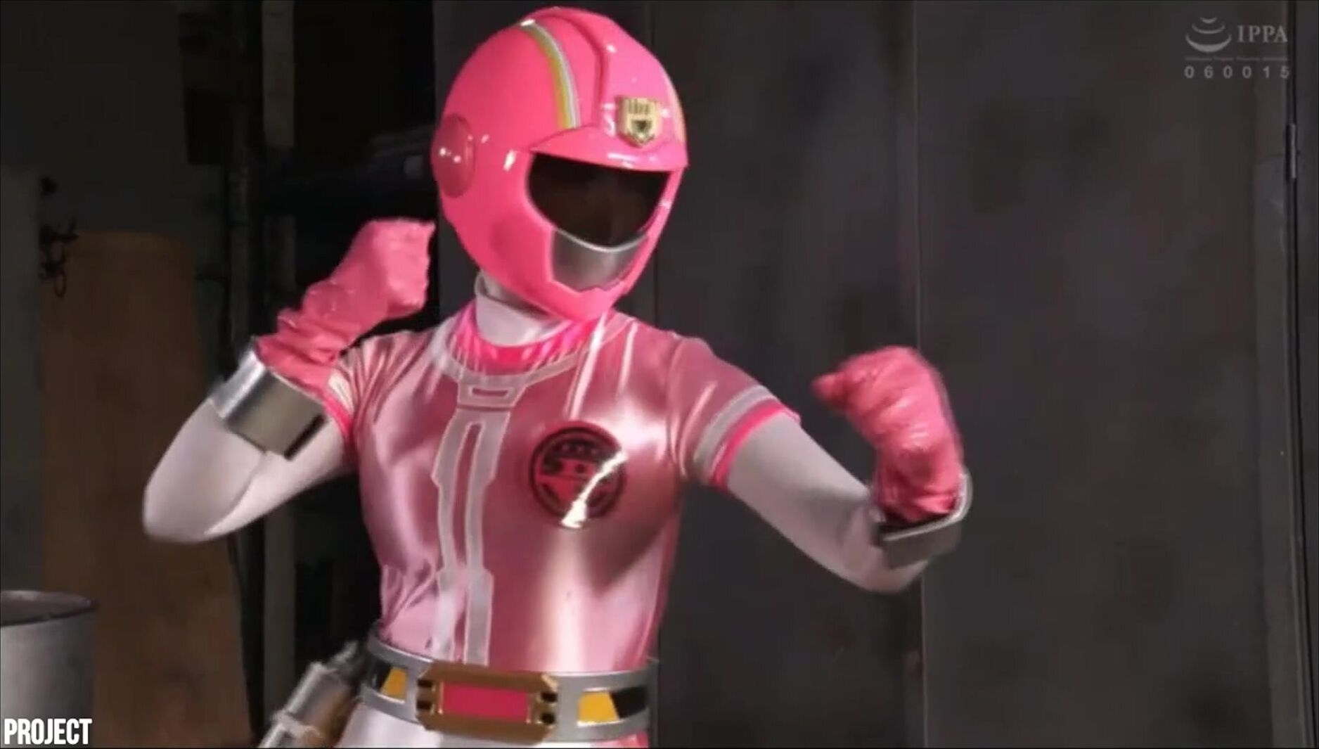 Heroine tries her best to defeat villain