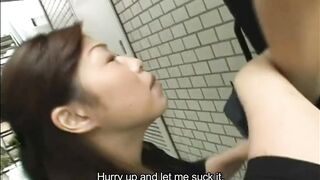 Japanese Lady With Big Breasts Sucking Dick Outdoors Before Titty Fucking №2